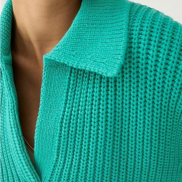 J.Crew Ribbed Cotton Johnny Collar Sweater Polo (NEW WITH TAGS) - Picture 3 of 11